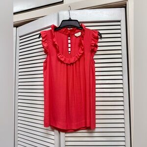 Kate Spade Coral Ruffled Blouse - Size Small